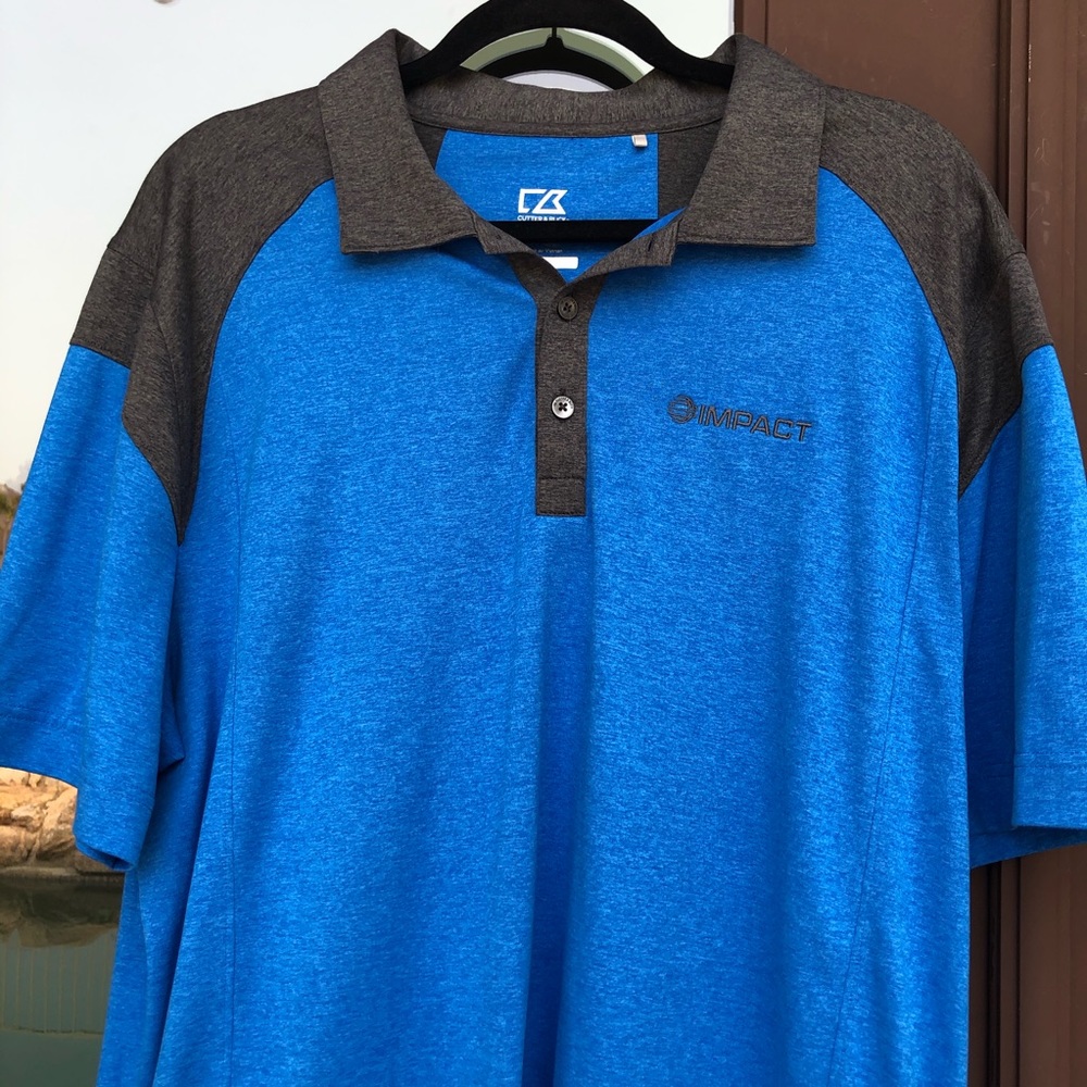Cutter & Buck CB DryTec Blue/Charcoal Polo L